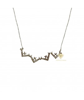 Jerusalem Cross Necklace Sterling Silver, Convertible Pendant from the Holy Land