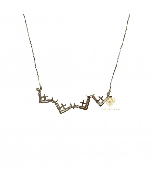 Jerusalem Cross Necklace Sterling Silver, Convertible Pendant from the Holy Land