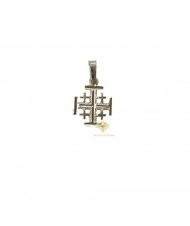 Sterling Silver Jerusalem Cross with “Jerusalem” Engraved on Back 