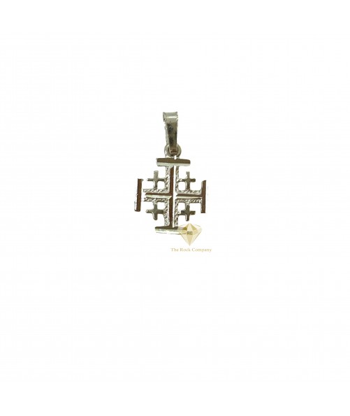 Sterling Silver Jerusalem Cross with “Jerusalem” Engraved on Back 