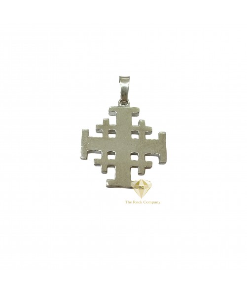 Minimal Bold Faith Jerusalem Cross, Solid Sterling Silver