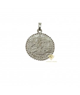 Sterling Silver Round Jerusalem Cross Pendant