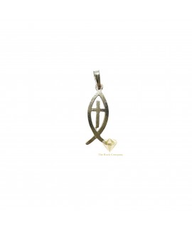 Sterling Silver Jesus Fish And Cross Pendant