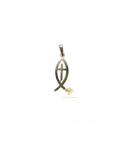 Sterling Silver Jesus Fish And Cross Pendant