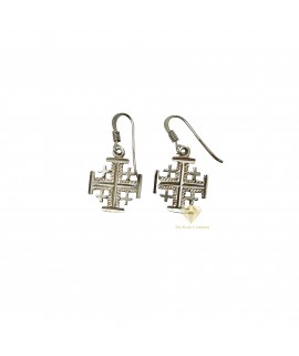 Sterling Silver Jerusalem Cross Earrings