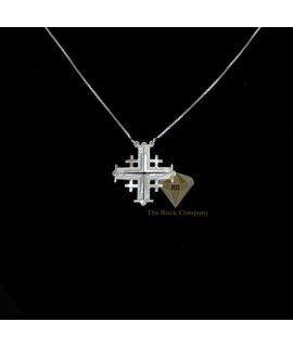 Sterling Silver Jerusalem Cross Magnatic Open Necklace