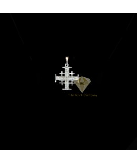 Sterling Silver Jerusalem Cross Pendant With Star Engraving