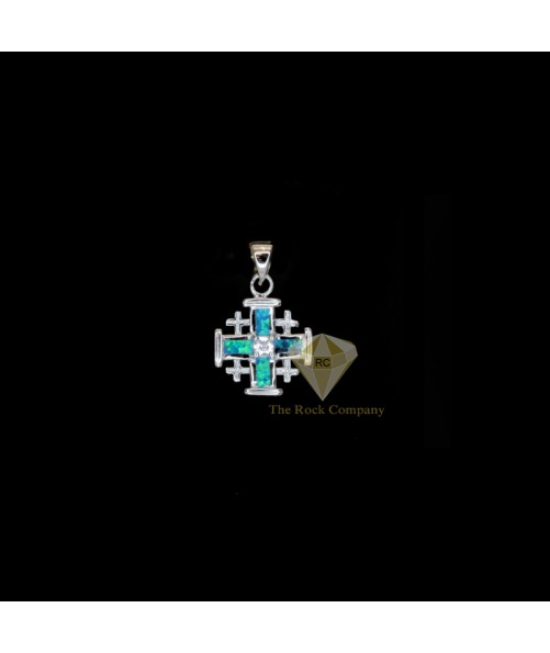 Opal Jerusalem Cross Pendant