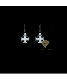 Sterling Silver Jerusalem Cross Earrings