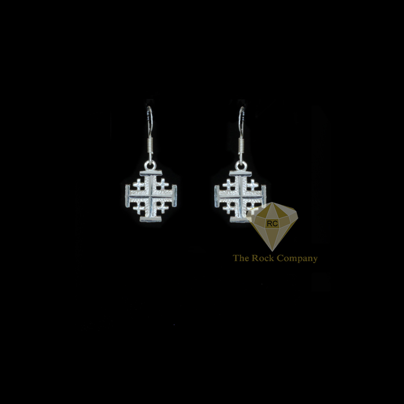 Jerusalem Cross Hanging Earrings - Holy Land Shopping