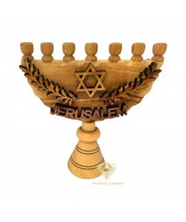 Holy Land Olive Wood Menorah 