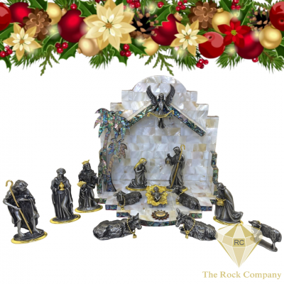 Mother Of Pearl Christmas Nativity Set 