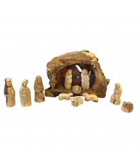 Christmas Nativity Set Cave olive wood hand carved
