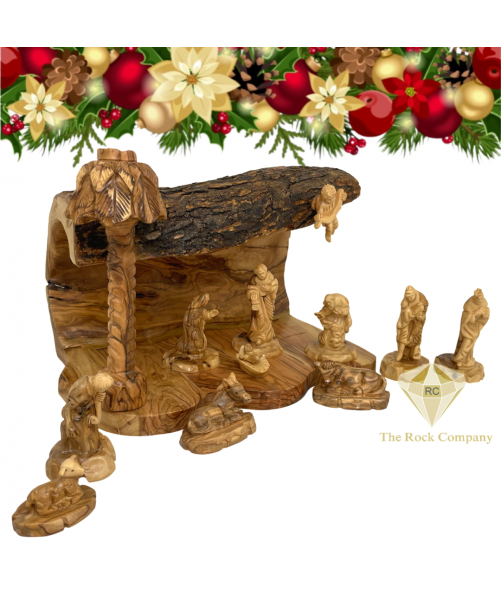 Olive Wood Artistic Christmas Nativity Set 