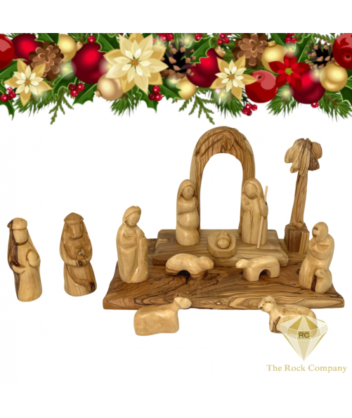 Christmas Nativity Set olive wood hand carved 