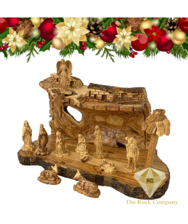 Olive Wood Artistic Nativity Set hand carved in Bethlehem