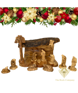 Olive Wood Artistic Christmas Nativity Set 