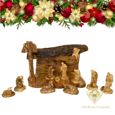 Olive Wood Artistic Christmas Nativity Set 