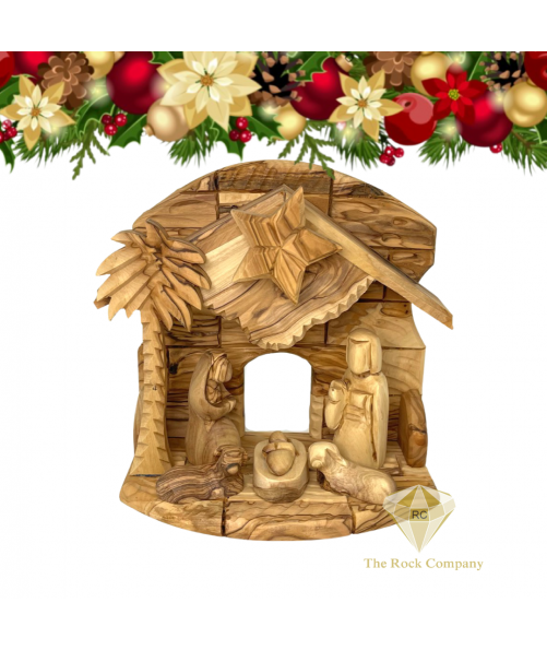 Christmas Musical Nativity scene olive wood hand carved