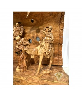 Olive Wood Christmas Nativity Set with Elephant, Camel & Horse – Hand Carved in the Holy Land Olive Wood Christmas Nativity Set with Elephant, Camel & Horse – Hand Carved in the Holy Land