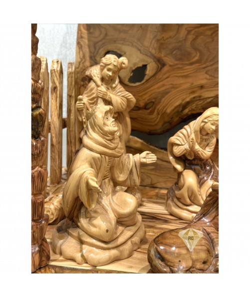 Olive Wood Nativity Set Hand Carved, Christmas Gift