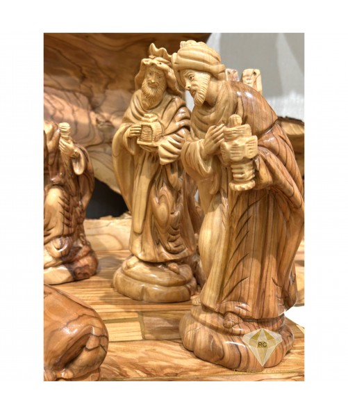 Olive Wood Nativity Set Hand Carved, Christmas Gift