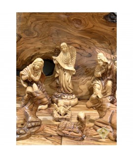Olive Wood Nativity Set Hand Carved, Christmas Gift