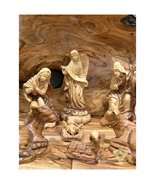 Olive Wood Nativity Set Hand Carved, Christmas Gift