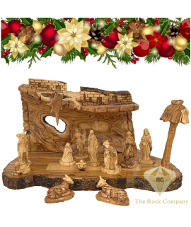 Olive Wood Artistic Nativity Set hand carved in Bethlehem