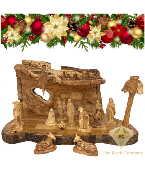 Olive Wood Artistic Nativity Set hand carved in Bethlehem