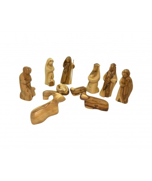 Christmas Modern Nativity set Creche olive wood hand carved in Bethlehem Holy Land