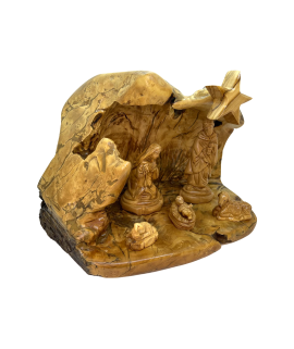 Christmas Nativity scene cave olive wood hand carved