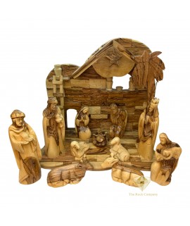 Olive Wood Musical Nativity Set Hand Carved