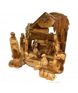 Olive Wood Musical Nativity Set Hand Carved
