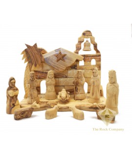Olive Wood Musical Nativity Set Hand Carved