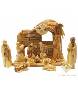 Olive Wood Musical Nativity Set Hand Carved