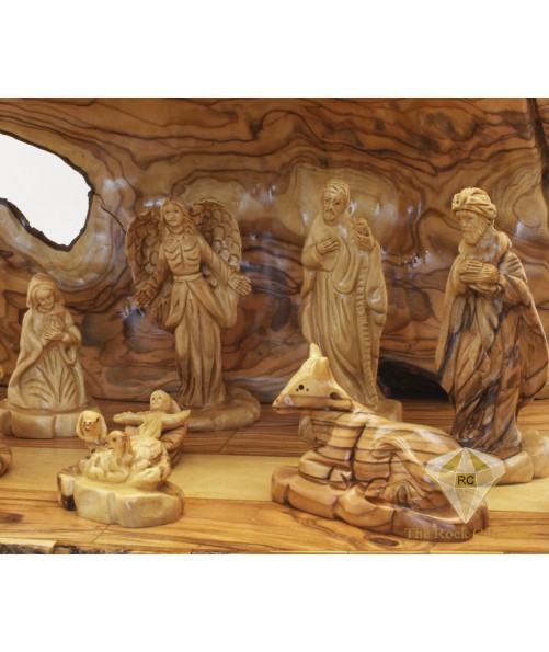 Olive Wood Artistic Nativity Set hand carved in Bethlehem