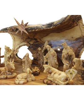 Olive Wood Artistic Nativity Set 
