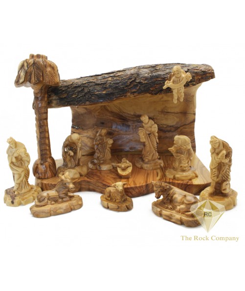 Olive Wood Artistic Christmas Nativity Set 