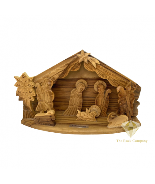 Nativity Scene cave olive wood handmade