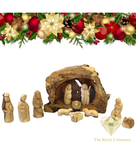 Christmas Nativity Set Cave olive wood hand carved