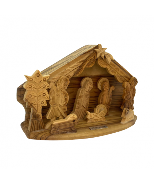 Nativity Scene cave olive wood handmade