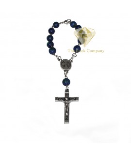 Azurite Rosary With Holy Soil