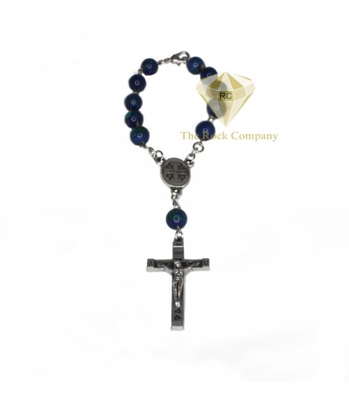 Azurite Rosary With Holy Soil