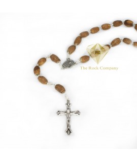 Olive Wood Rosary With Holy Soil