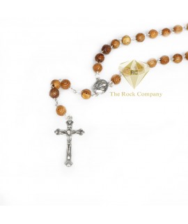 Olive Wood Rosary With Holy Soil