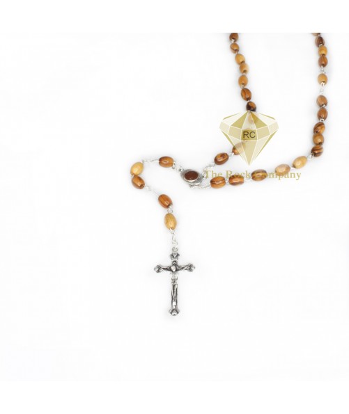 Olive Wood Rosary With Holy Soil