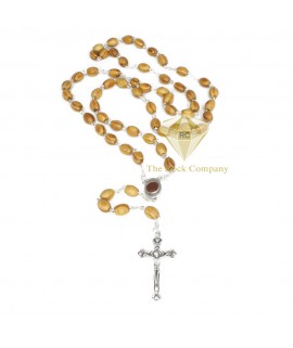 Olive Wood Rosary With Holy Soil