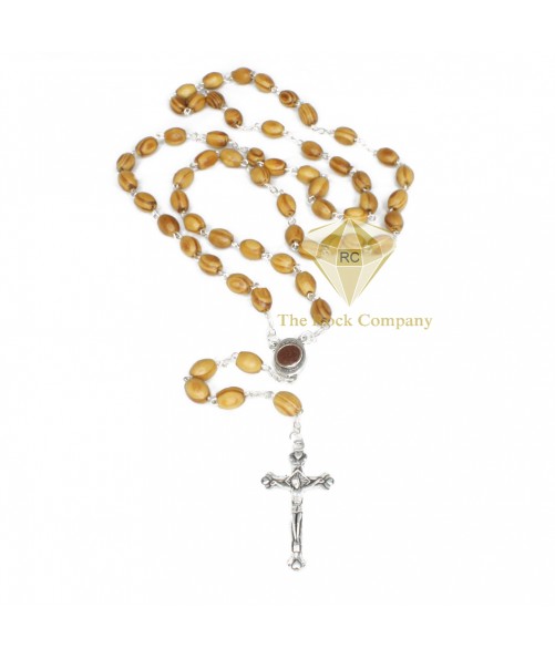 Olive Wood Rosary With Holy Soil